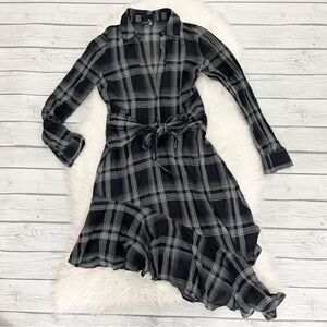 1. State Black and White Plaid Asymmetrical dress